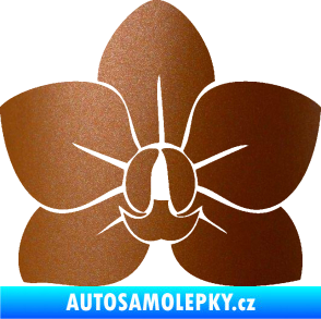 Samolepka Květina dekor 023 orchidej květ měděná metalíza