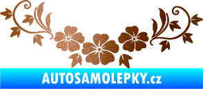 Samolepka Květina dekor 045 levá ibišky měděná metalíza