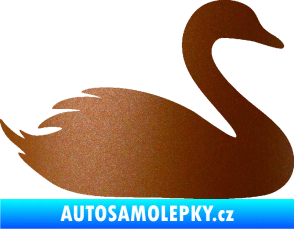 Samolepka Labuť 001 pravá měděná metalíza