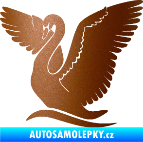 Samolepka Labuť 004 levá měděná metalíza