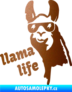 Samolepka Lama 004 llama life měděná metalíza