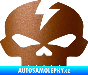 Samolepka Lebka 001 levá měděná metalíza