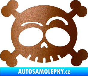 Samolepka Lebka 003 levá měděná metalíza