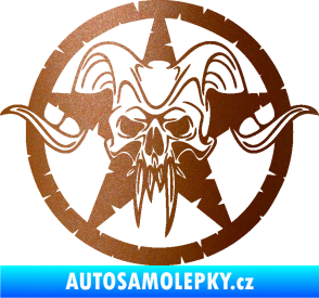 Samolepka Lebka 039 levá army hvězda měděná metalíza