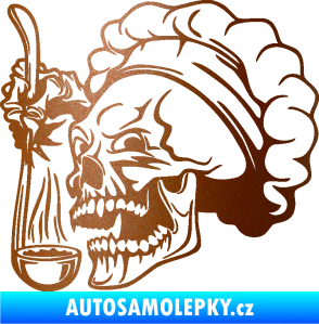 Samolepka Lebka 042 kuchař levá měděná metalíza