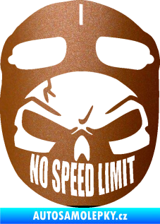Samolepka Lebka 043 motorkář měděná metalíza