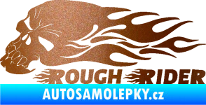 Samolepka Lebka 051 levá rough rider měděná metalíza