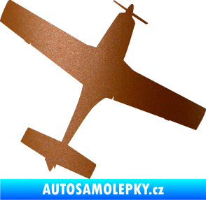 Samolepka Letadlo 003 pravá měděná metalíza