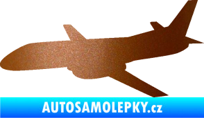 Samolepka Letadlo 004 levá měděná metalíza