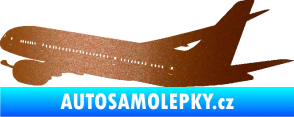 Samolepka Letadlo 009 levá měděná metalíza