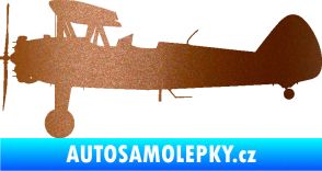 Samolepka Letadlo 020 levá Boeing Stearman model 75 biplane měděná metalíza