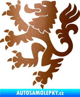 Samolepka Lev heraldika 001 levá Český lev měděná metalíza