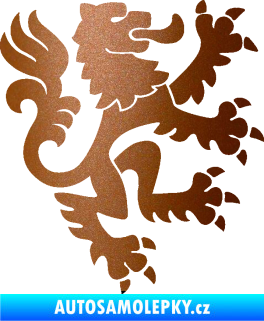Samolepka Lev heraldika 001 pravá Český lev měděná metalíza