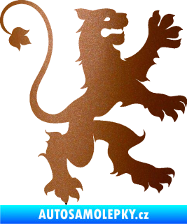 Samolepka Lev heraldika 002 pravá měděná metalíza