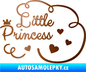 Samolepka Little princess nápis měděná metalíza