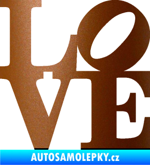 Samolepka Love 003 nápis měděná metalíza