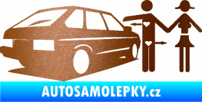 Samolepka Love car love girl levá měděná metalíza