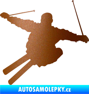 Samolepka Lyžař 001 levá měděná metalíza