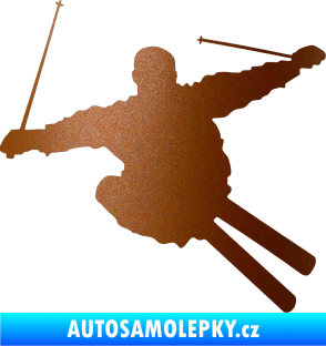 Samolepka Lyžař 001 pravá měděná metalíza