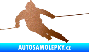 Samolepka Lyžař 015 levá měděná metalíza
