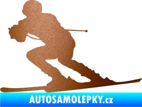 Samolepka Lyžař 017 levá měděná metalíza
