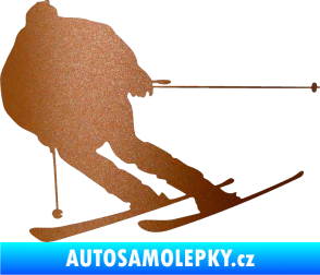 Samolepka Lyžař 019 levá měděná metalíza