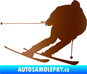 Samolepka Lyžař 019 pravá měděná metalíza