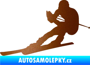 Samolepka Lyžař 022 levá měděná metalíza