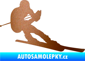 Samolepka Lyžař 022 pravá měděná metalíza