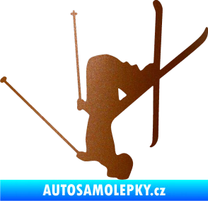 Samolepka Lyžař 023 levá měděná metalíza