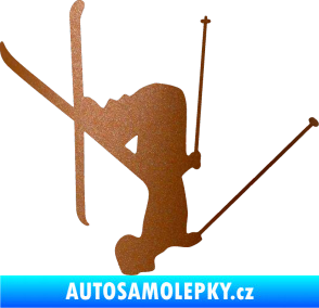 Samolepka Lyžař 023 pravá měděná metalíza