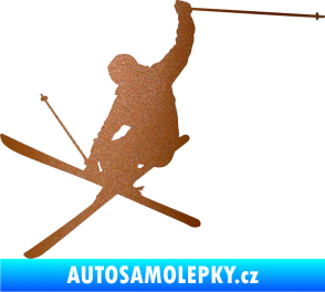 Samolepka Lyžař 024 levá měděná metalíza