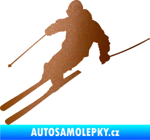 Samolepka Lyžař 027 levá měděná metalíza