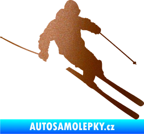 Samolepka Lyžař 027 pravá měděná metalíza