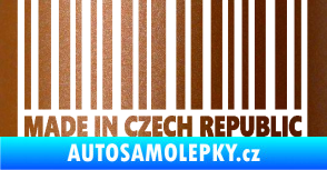 Samolepka Made in Czech republic čárový kód měděná metalíza