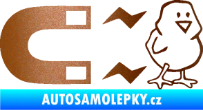 Samolepka Magnet na ptáky pravá měděná metalíza
