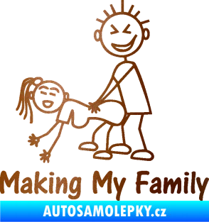 Samolepka Making my family levá měděná metalíza