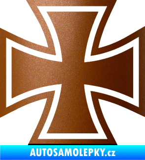 Samolepka Maltézský kříž 001 měděná metalíza