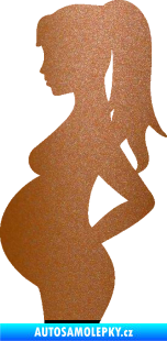 Samolepka Maminka v autě 002 levá silueta těhulka měděná metalíza