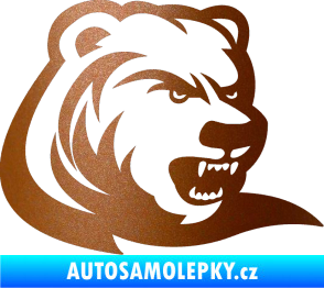 Samolepka Medvěd 001 pravá měděná metalíza