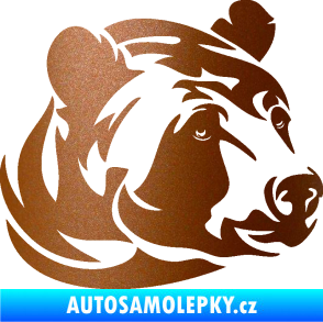 Samolepka Medvěd 007 pravá hlava měděná metalíza