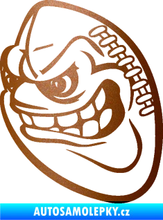 Samolepka Míč na americký fotbal 001 levá s obličejem měděná metalíza