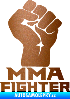 Samolepka MMA Fighter 001 pravá pěst měděná metalíza