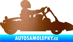 Samolepka Motokára 001 pravá měděná metalíza