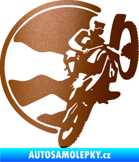 Samolepka Motokros 002 pravá měděná metalíza