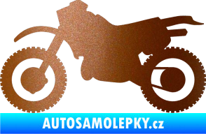 Samolepka Motorka 003 levá měděná metalíza