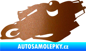 Samolepka Motorka 007 levá silniční motorky měděná metalíza