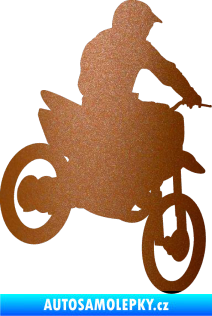 Samolepka Motorka 014 pravá motokros měděná metalíza