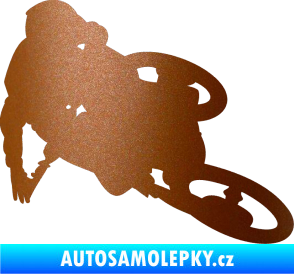 Samolepka Motorka 026 pravá motokros freestyle měděná metalíza