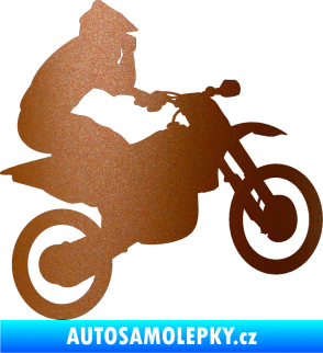 Samolepka Motorka 027 pravá motokros měděná metalíza